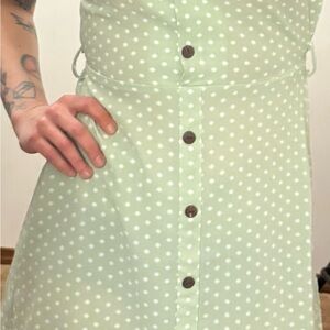 Monteau Mint Green Polka Dot Dress